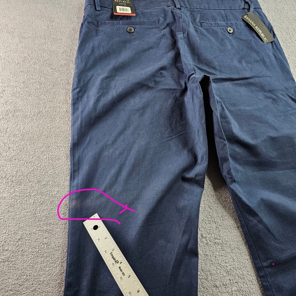 Banana Republic Chino Pants Men's 34x30 Blue‎ Performance Mid-Rise Straight Leg - Picture 7 of 10